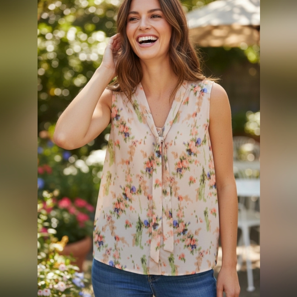 Halogen Multicolor Floral Sleeveless Top